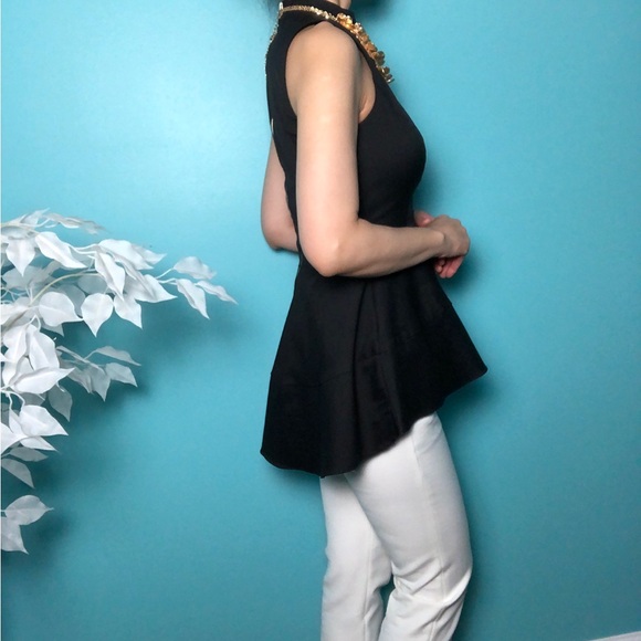 ⭐️NEW⭐️White House Black Market Mock Neck Sleeveless Fit & Flare Tunic Top Black - Picture 2 of 12